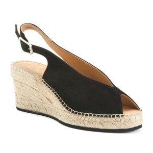 NWT PASEART Spain Leather Espadrille Wedge Sandals